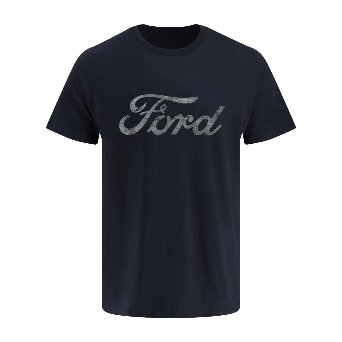 navy blue t-shirt with 'Ford' logo on a white background